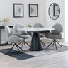 Madison White Ceramic 4 Seater Round Extending Dining Set - Altavista Fabric Swivel Dining Chair