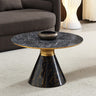 Maria Ceramic Round Coffee Table with Gold Trim