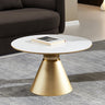 Maria Ceramic Round Coffee Table with Gold Trim