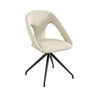 Set of 2 Vittorio Faux Leather Swivel Dining Chair with Black Legs