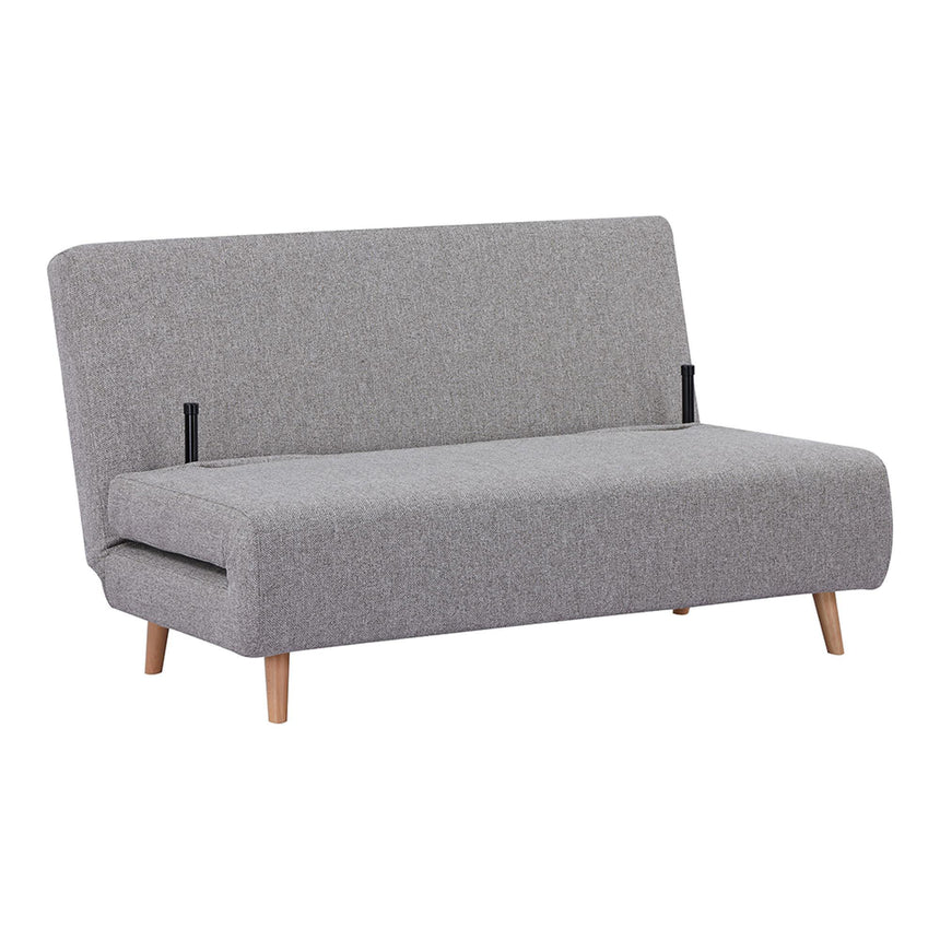 Marlow 2 Seater Click Clack Sofa Bed - Grey Fabric - Natural Legs