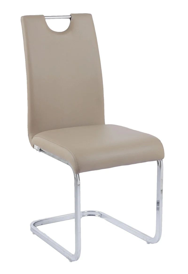 Set of 2 Marsala Faux Leather Dining Chair and Chrome Cantilever Base