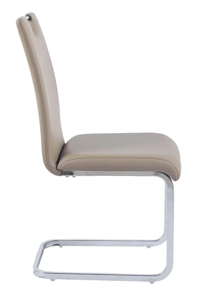 Set of 2 Marsala Faux Leather Dining Chair and Chrome Cantilever Base