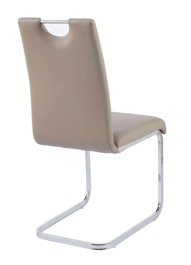 Set of 2 Marsala Faux Leather Dining Chair and Chrome Cantilever Base