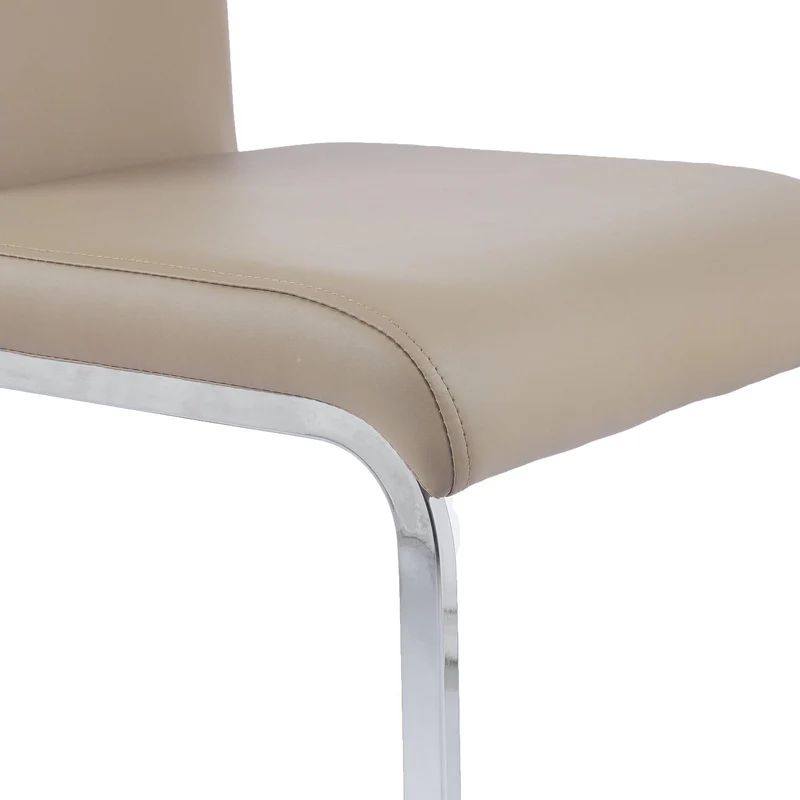 Set of 2 Marsala Faux Leather Dining Chair and Chrome Cantilever Base