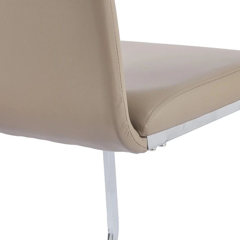 Set of 2 Marsala Faux Leather Dining Chair and Chrome Cantilever Base