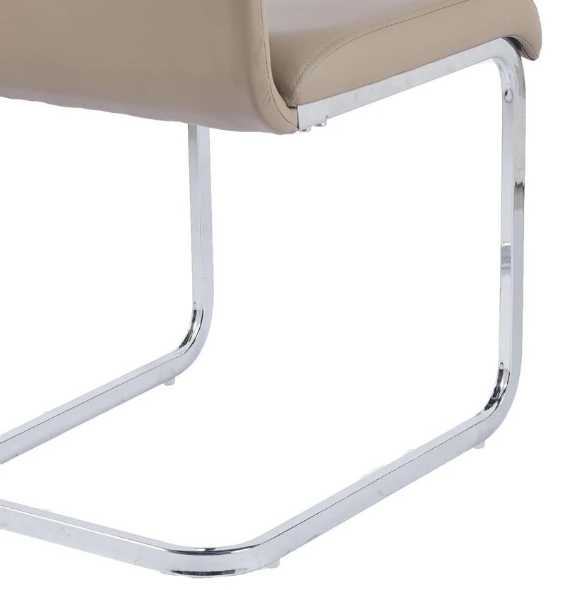 Set of 2 Marsala Faux Leather Dining Chair and Chrome Cantilever Base