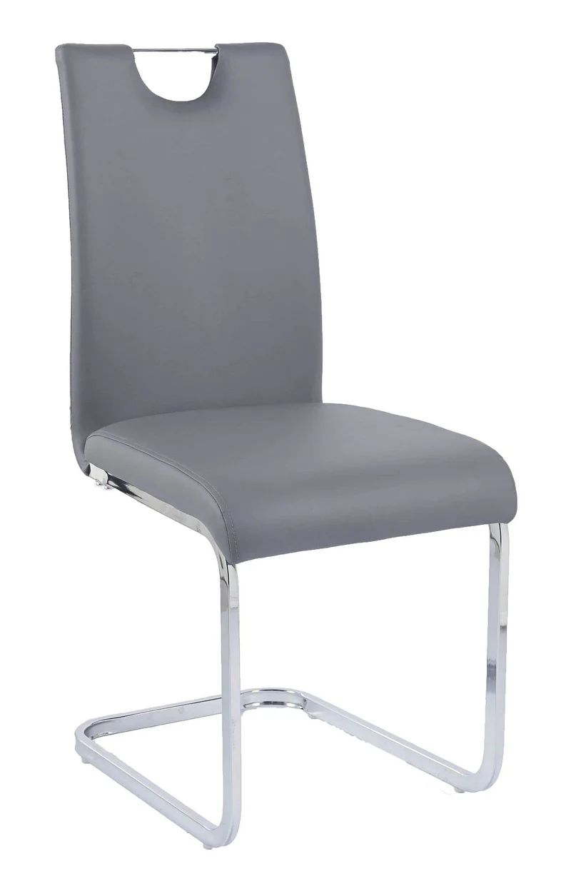 Set of 2 Marsala Faux Leather Dining Chair and Chrome Cantilever Base