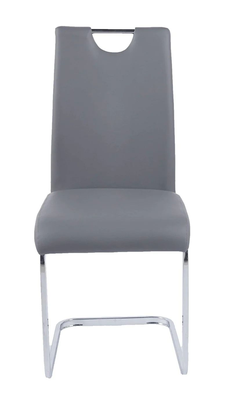 Set of 2 Marsala Faux Leather Dining Chair and Chrome Cantilever Base