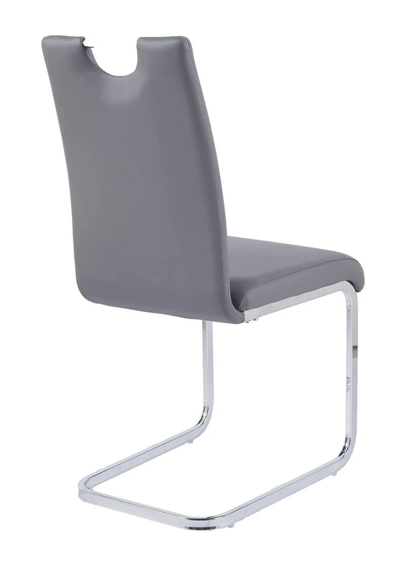 Set of 2 Marsala Faux Leather Dining Chair and Chrome Cantilever Base
