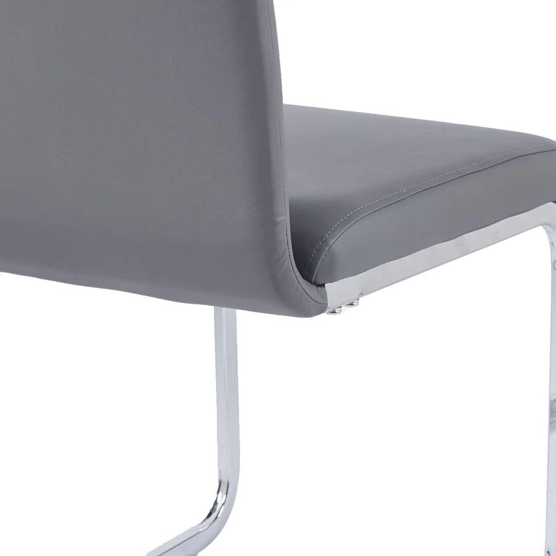Set of 2 Marsala Faux Leather Dining Chair and Chrome Cantilever Base
