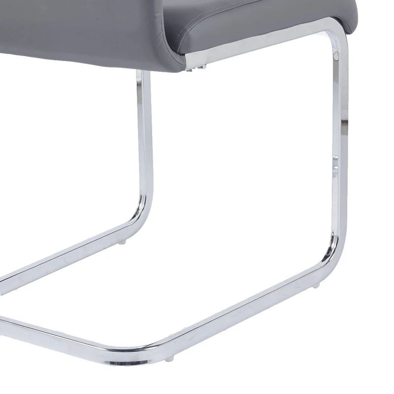 Set of 2 Marsala Faux Leather Dining Chair and Chrome Cantilever Base