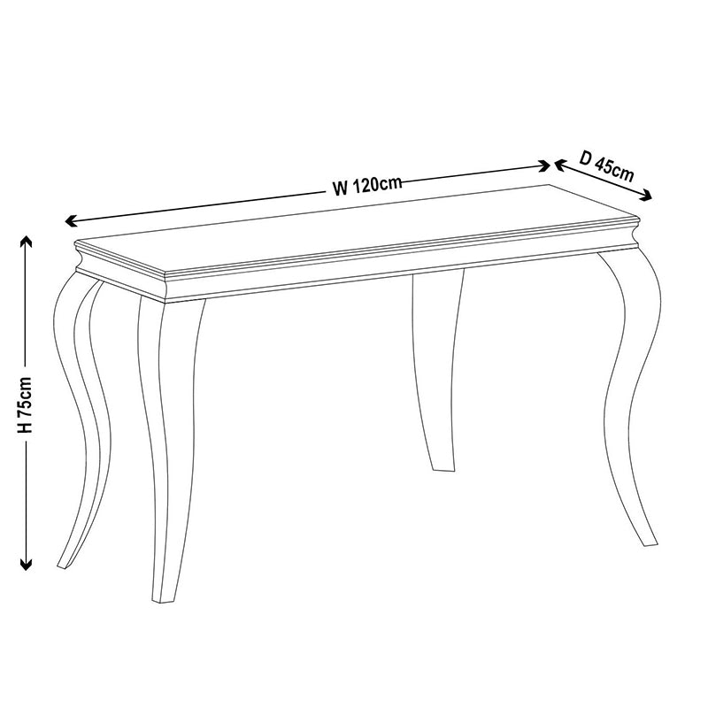 Matera Grey Marble and Chrome Console Table