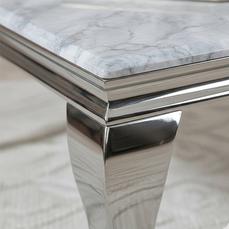 Matera Grey Marble and Chrome Coffee Table