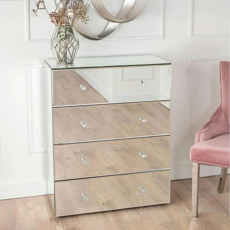 Messina Mirrored 4 Drawer Chest