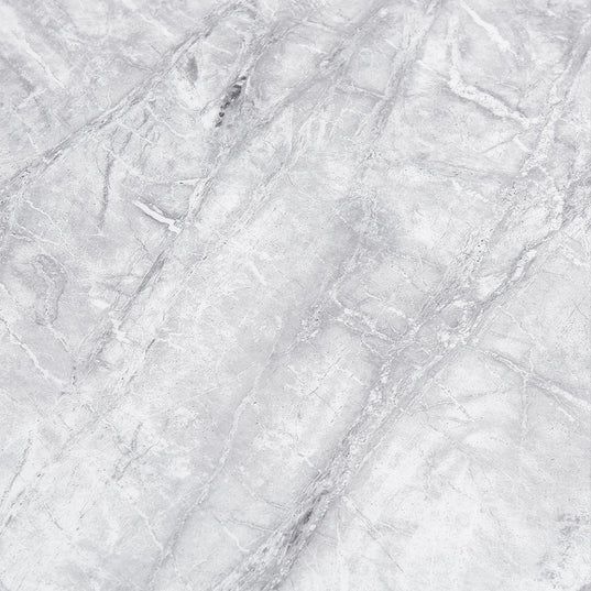 Milan Grey Marble and Chrome Dining Set - Velvet Fabric Chairs