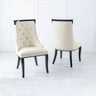 Set of 2 Modica Leather Large High Back Dining Chair with Black Legs