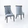 Set of 2 Modica Leather Large High Back Dining Chair with Black Legs