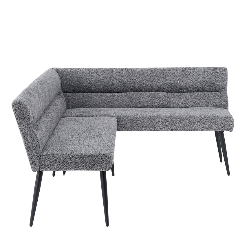 Monza Corner Dining Bench - Grey Fabric - RHF