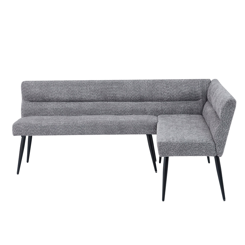 Monza Corner Dining Bench - Grey Fabric - RHF