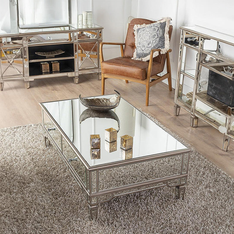 Monza Mirrored Champagne Trim Coffee Table