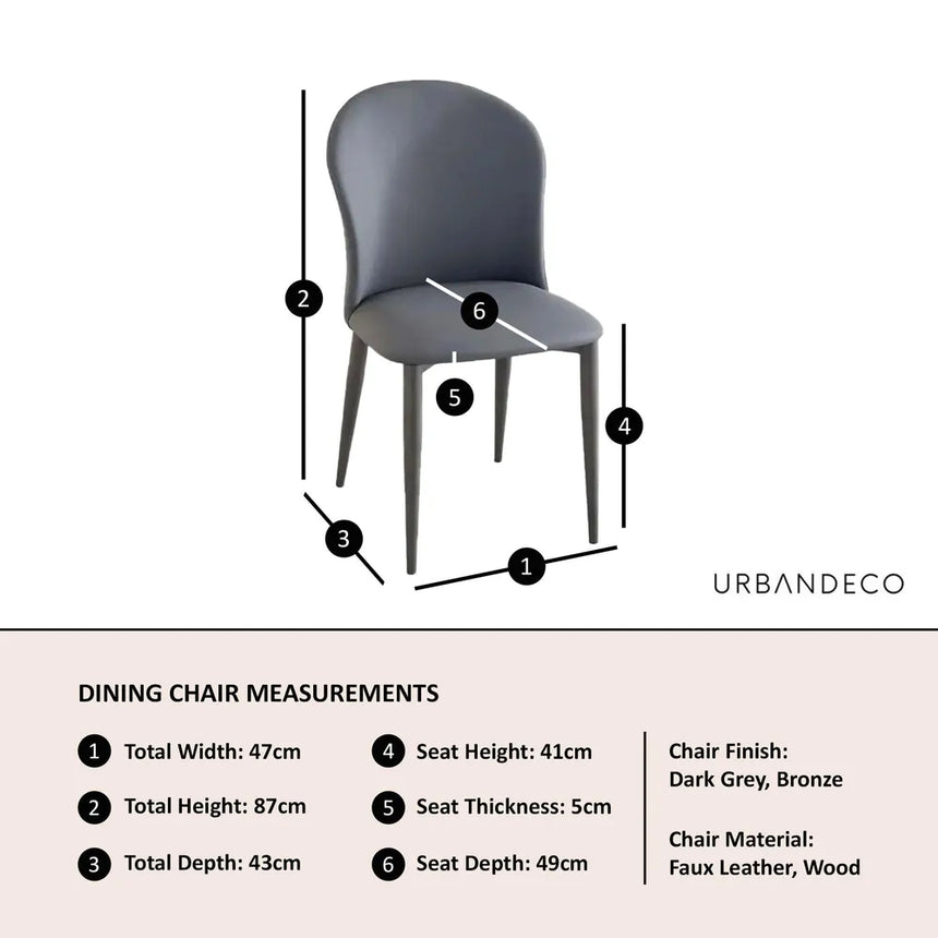 Set of 2 Riviera Faux Leather Dining Chair