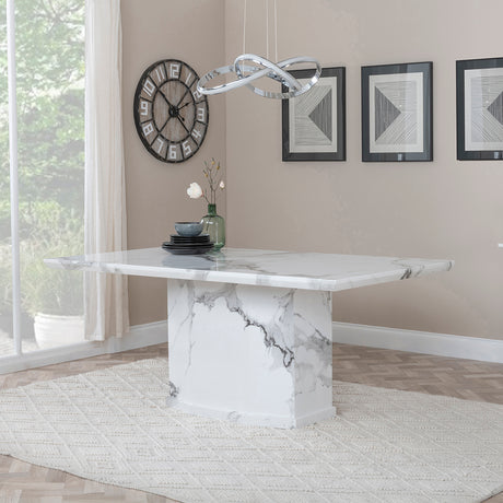 Toronto Marble Dining Table with Pedestal Base - Sizes Available