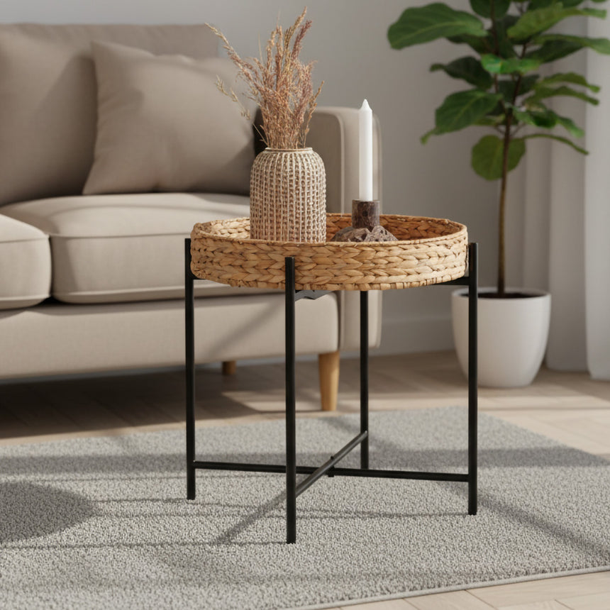 Naro Natural Waterhyacinth Round Side Table