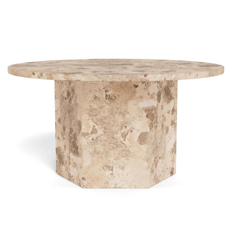 Naxos Coffee Table - Round - Latte Brown Marble