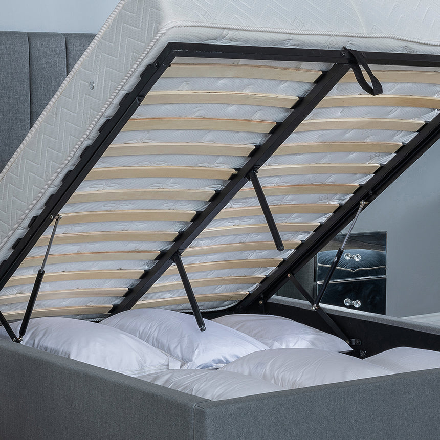 Avola Boucle Fabric Ottoman Storage Bed