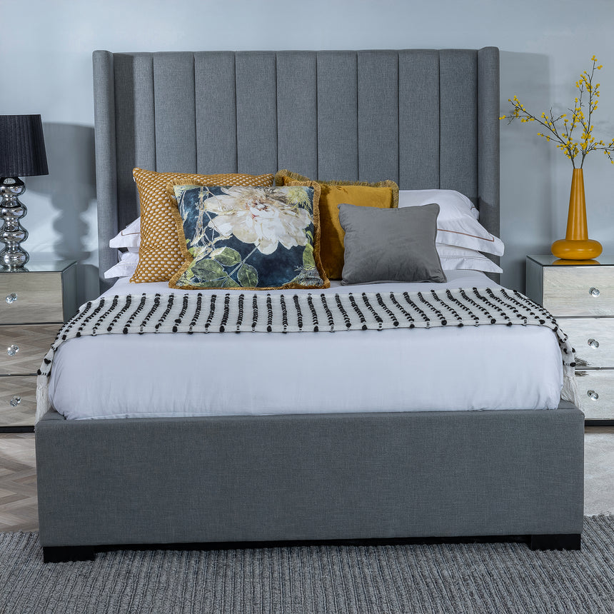 Avola Boucle Fabric Ottoman Storage Bed