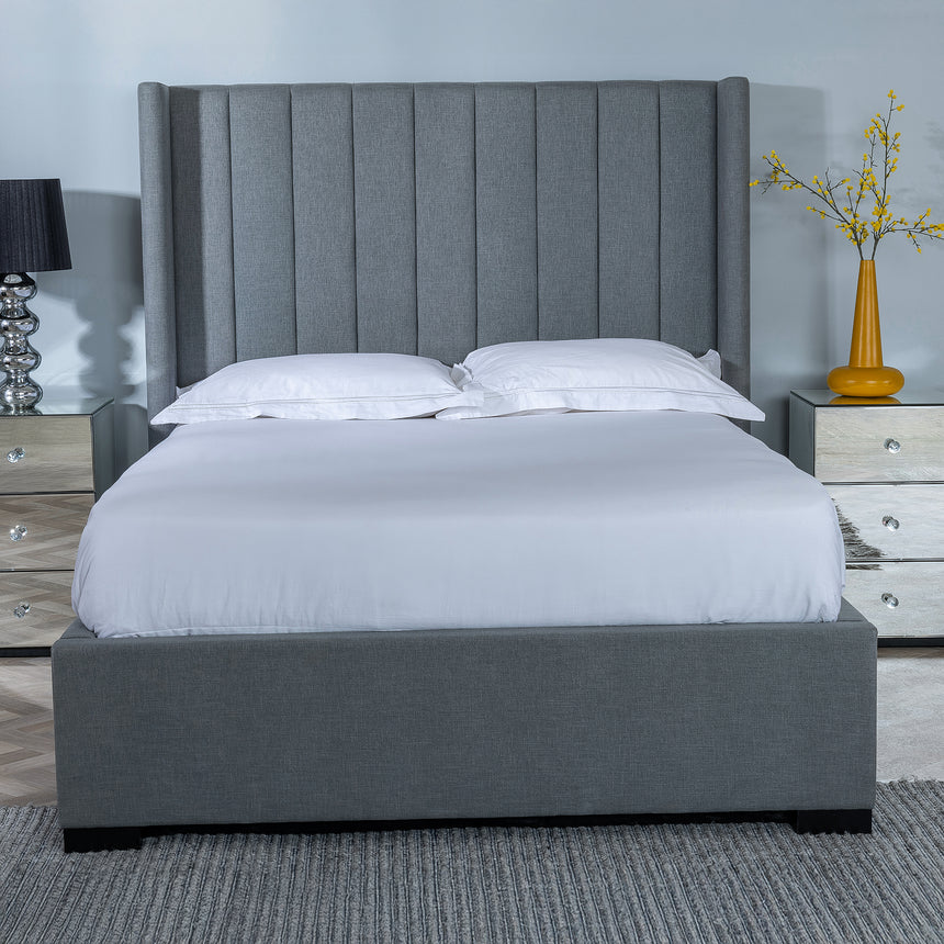 Avola Boucle Fabric Ottoman Storage Bed