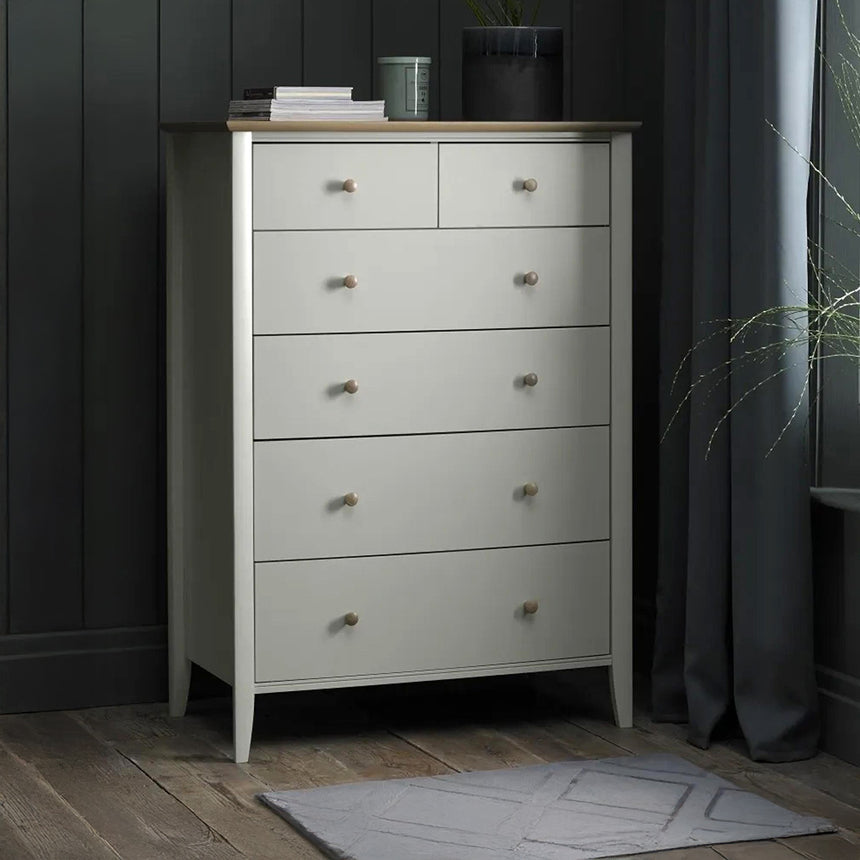 Ohio Oak and Soft Grey 2+4 Drawer Chest
