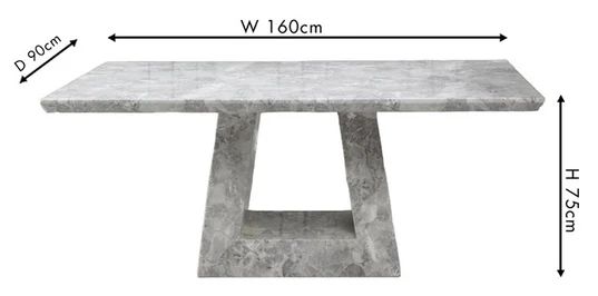 Pesaro 6 Seater Marble Dining Table
