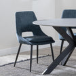 Peyton Blue Fabric Dining Chair with Black Legs