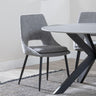 Peyton Grey Fabric Dining Chair with Black Legs