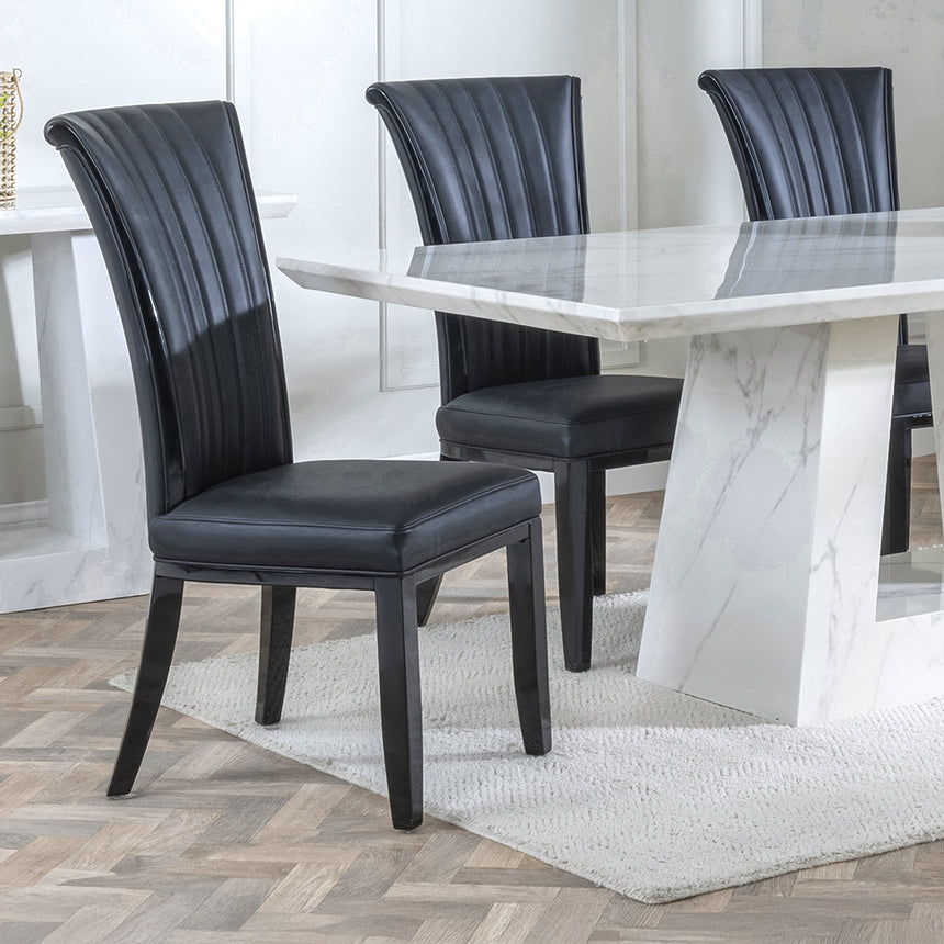 Pisa Marble Dining Set - Milazzo Leather Dining Chair