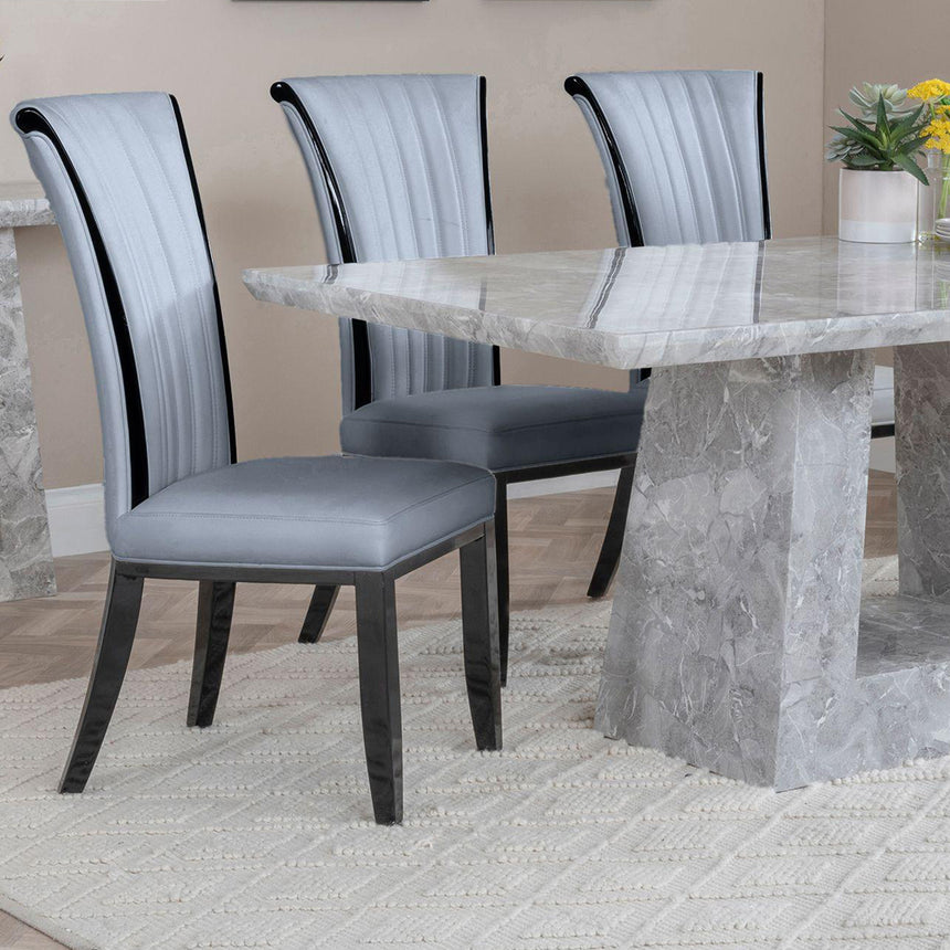 Pisa Marble Dining Set - Milazzo Leather Dining Chair