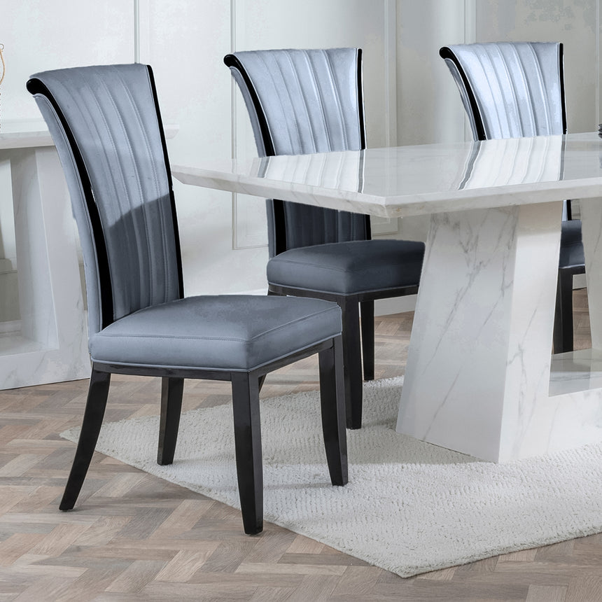 Pisa Marble Dining Set - Milazzo Leather Dining Chair