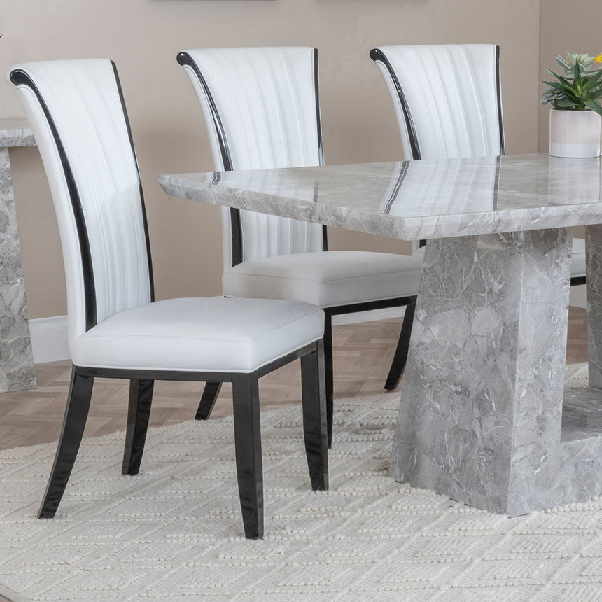 Pisa Marble Dining Set - Milazzo Leather Dining Chair