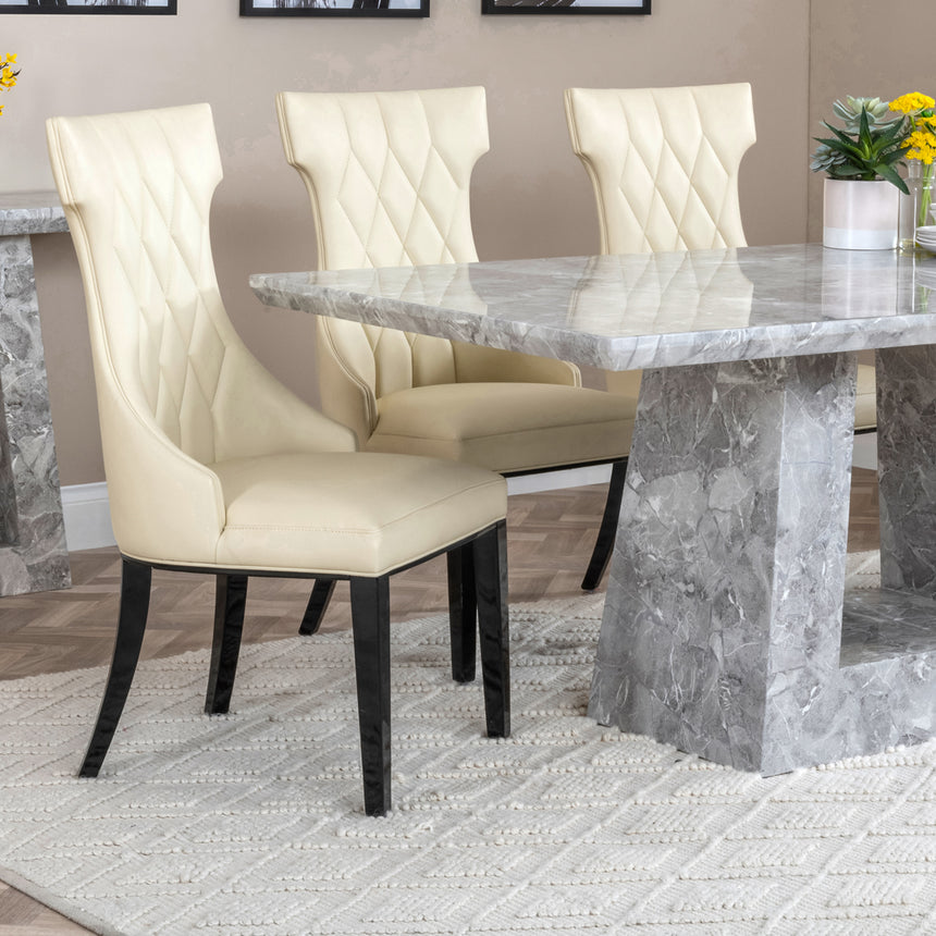 Pisa Marble Dining Set - Parish Leather Dining Chair