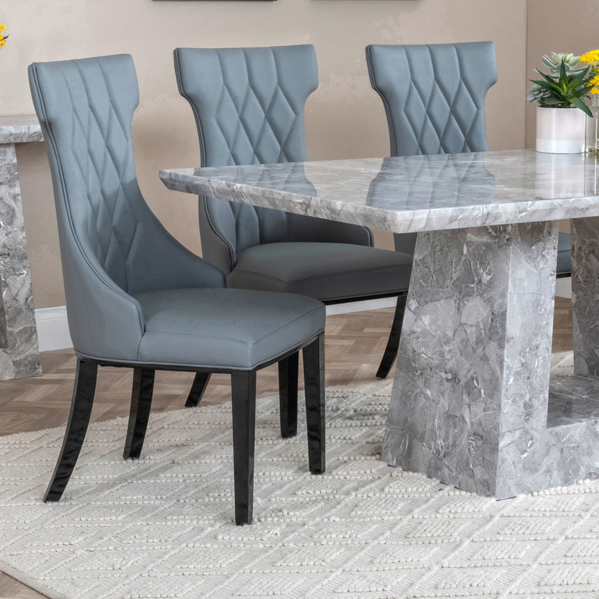 Pisa Marble Dining Set - Parish Leather Dining Chair