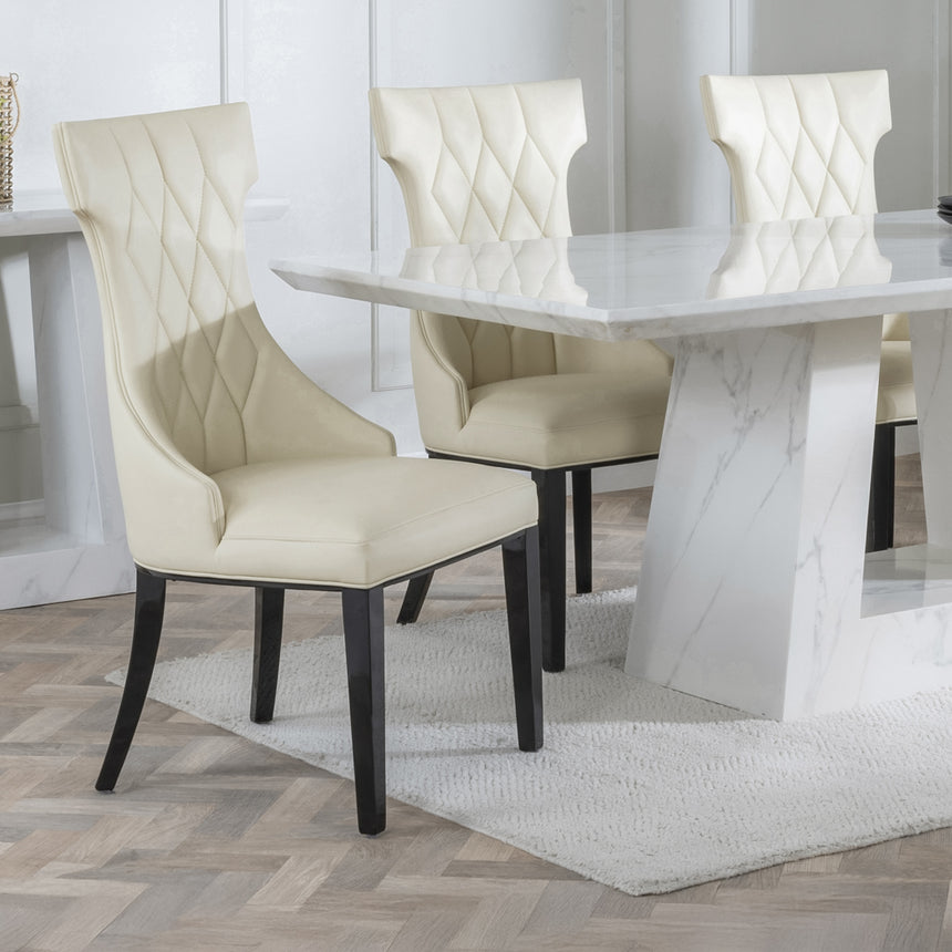 Pisa Marble Dining Set - Parish Leather Dining Chair