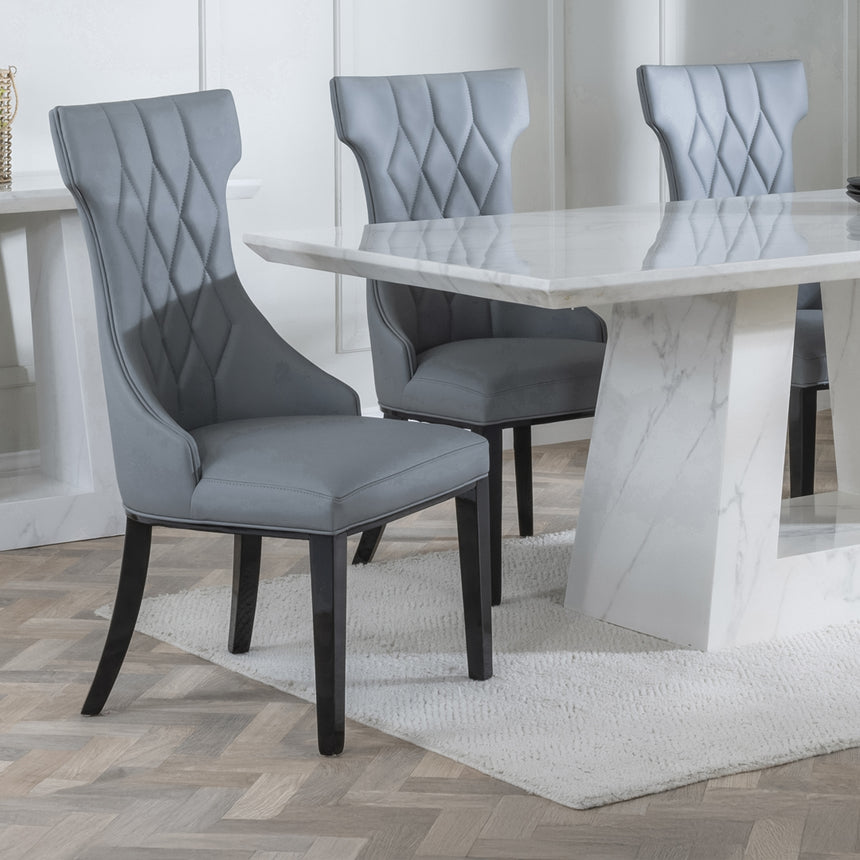 Pisa Marble Dining Set - Parish Leather Dining Chair