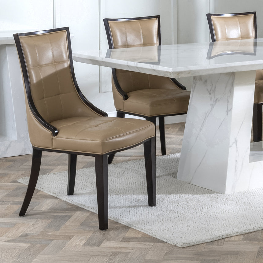Pisa Marble Dining Set - Sandia Leather Dining Chair