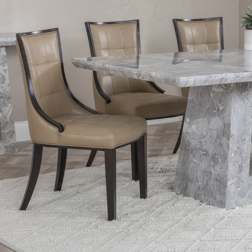 Pisa Marble Dining Set - Sandia Leather Dining Chair