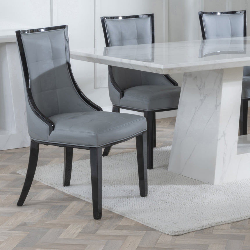 Pisa Marble Dining Set - Sandia Leather Dining Chair