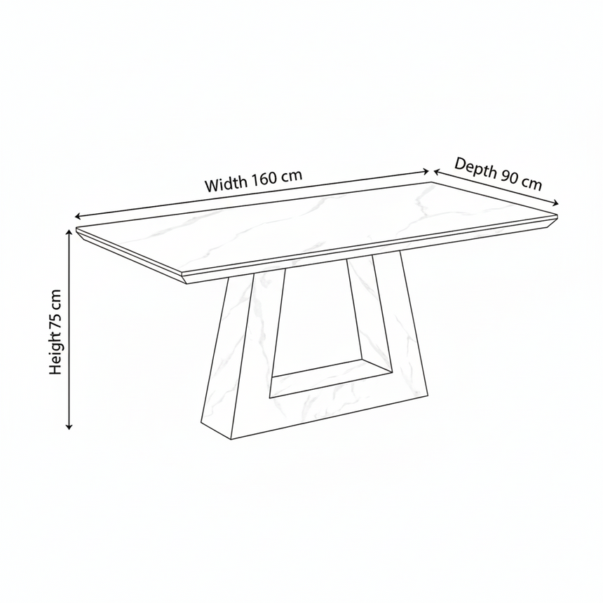 Pisa 6 Seater Marble Dining Table - Sizes Available