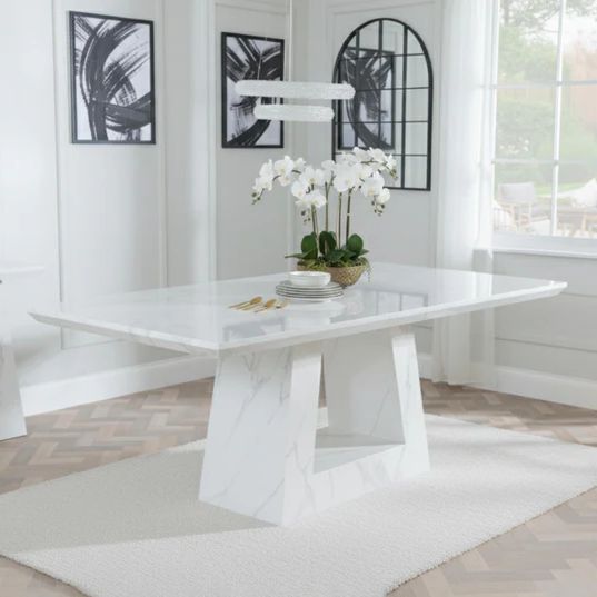 Pisa 6 Seater Marble Dining Table - Sizes Available