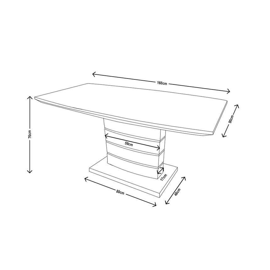 Gravina 6 Seater Gloss Dining Table